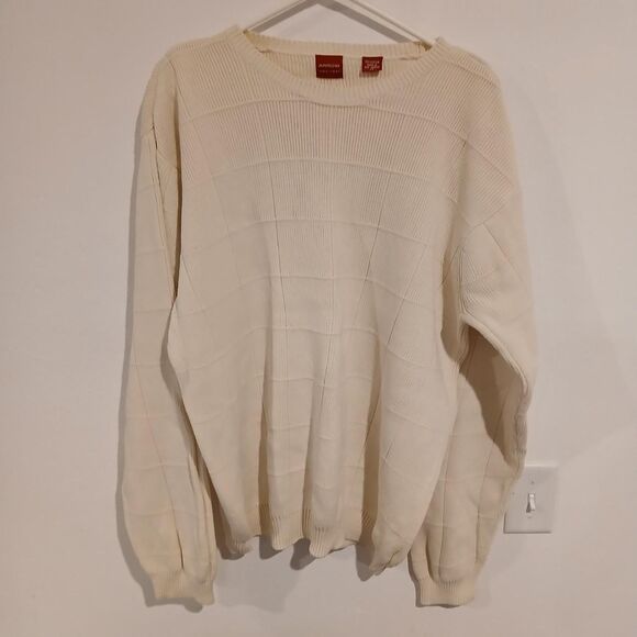 Arrow Other - Arrow Pullover Sweater Large Tall LT Cream 100% Cotton